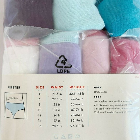 Toddler Girls' Hipsters Briefs 11-pk Set Size12 - Picture 5 of 5